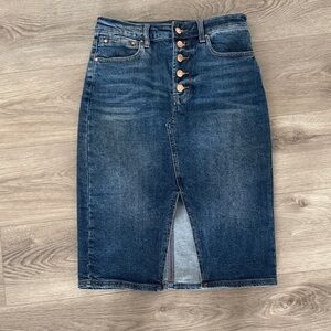 RACHEL Rachel Roy Dark Blue Denim Pencil Skirt